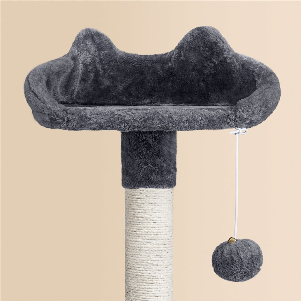 73''H Multilevel Large Cat Tree Scratching Post Tower with Condos & Basket & Hammock Dark Gray