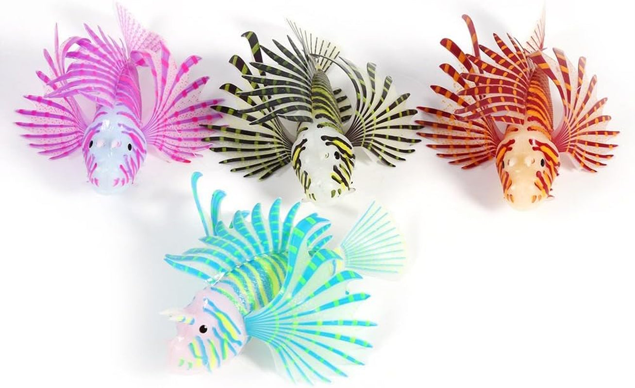 Artificial Lion Fish,Luminous Fake Fish,Aquarium Fish Tank Ornament,Glow Simulation Animal Decoration (Black)