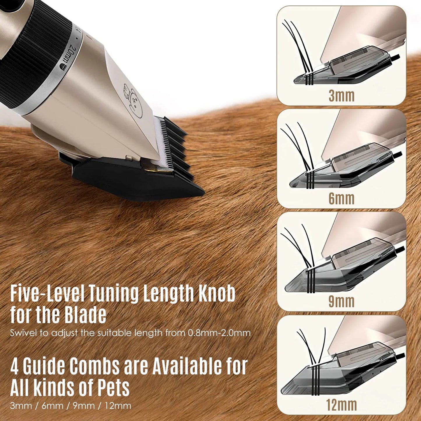 Cordless Dog Grooming Kit, Dog Clippers, Professional Quiet Electric Pets Hair Trimmers