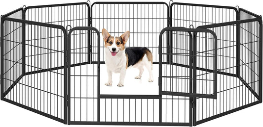 Dog Playpen Indoor, Extra Wide Outdoor Dog Fence Foldable Pet Puppy Exercise Pen for Yard/Garden/Rv Camping, 8 Panels 24 Inch Height X 32 Inch Width