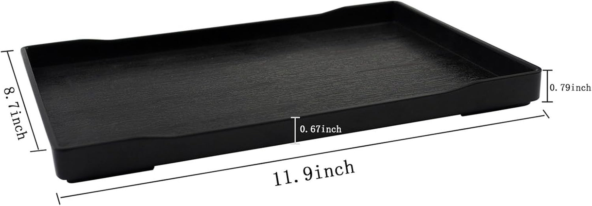 Reptile Bowl Large Food and Water Dish Enough Space Also Fit for Bath Simulated Wood Grain Surface (L, Black)