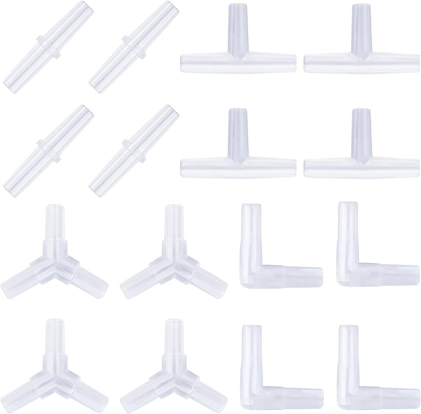 Aquarium Airline Tubing Connectors Plastic Inline Valve, Fish Tank Air Pump Connector, 40-Piece