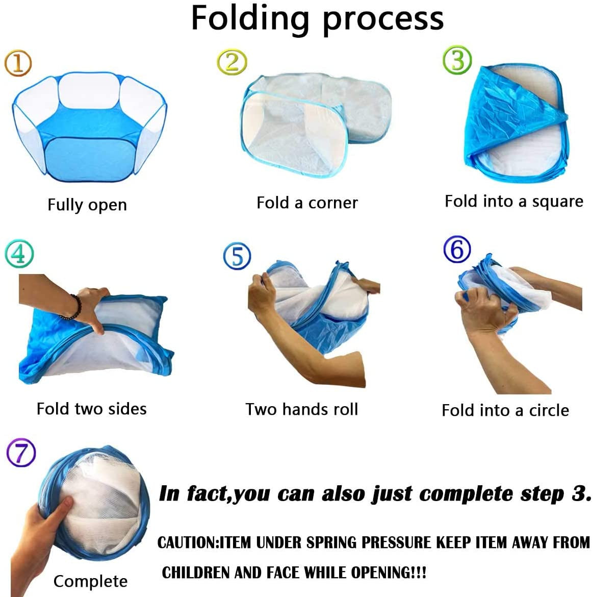 Small Animals Tent,Reptiles Cage,Breathable Transparent Pet Playpen Pop Open Outdoor/Indoor Exercise Fence,Portable Yard Fence (Grey)