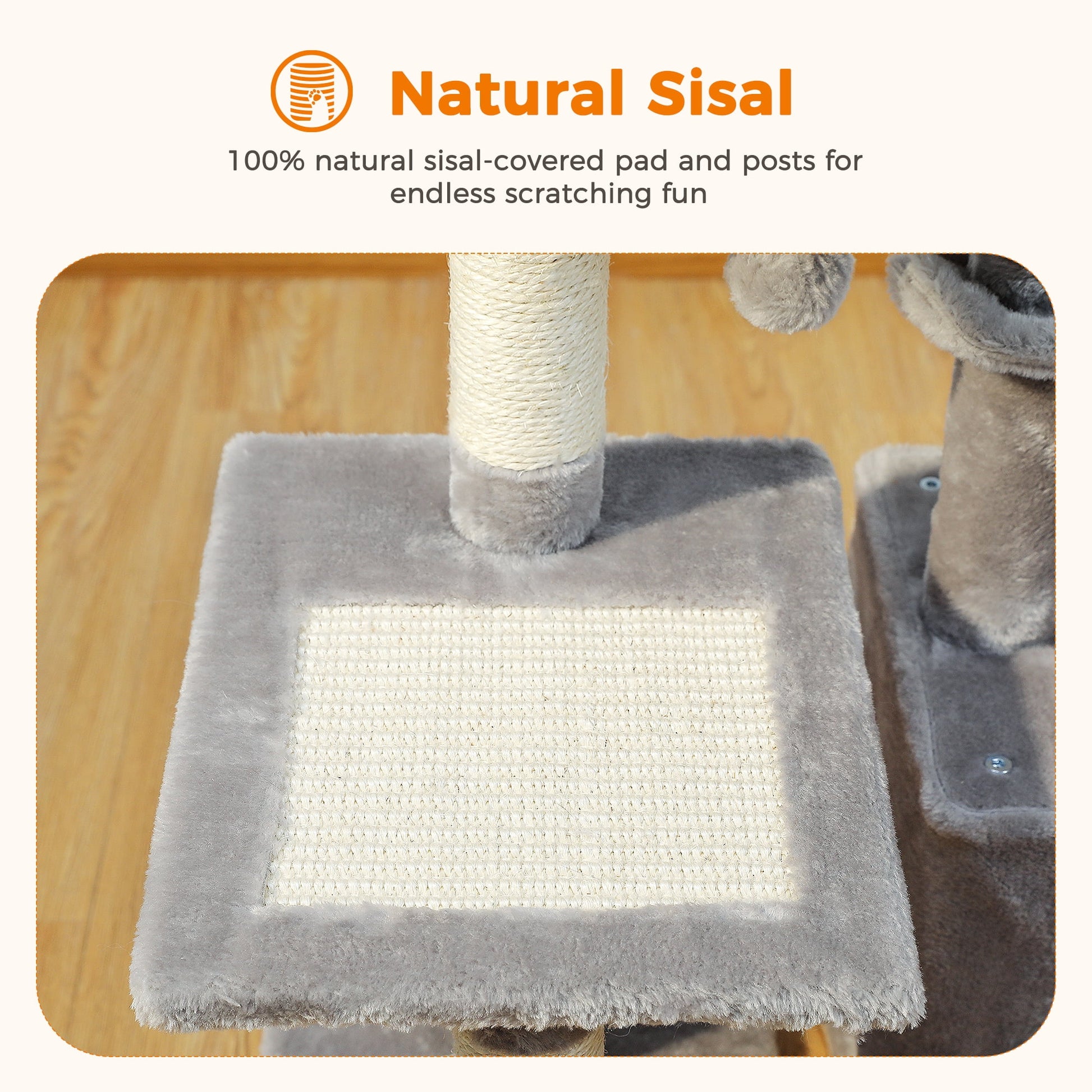 28" Small Cat Tree Tower Cat Condo with Perch Cat Scratching Post for Indoor Cats, Gray