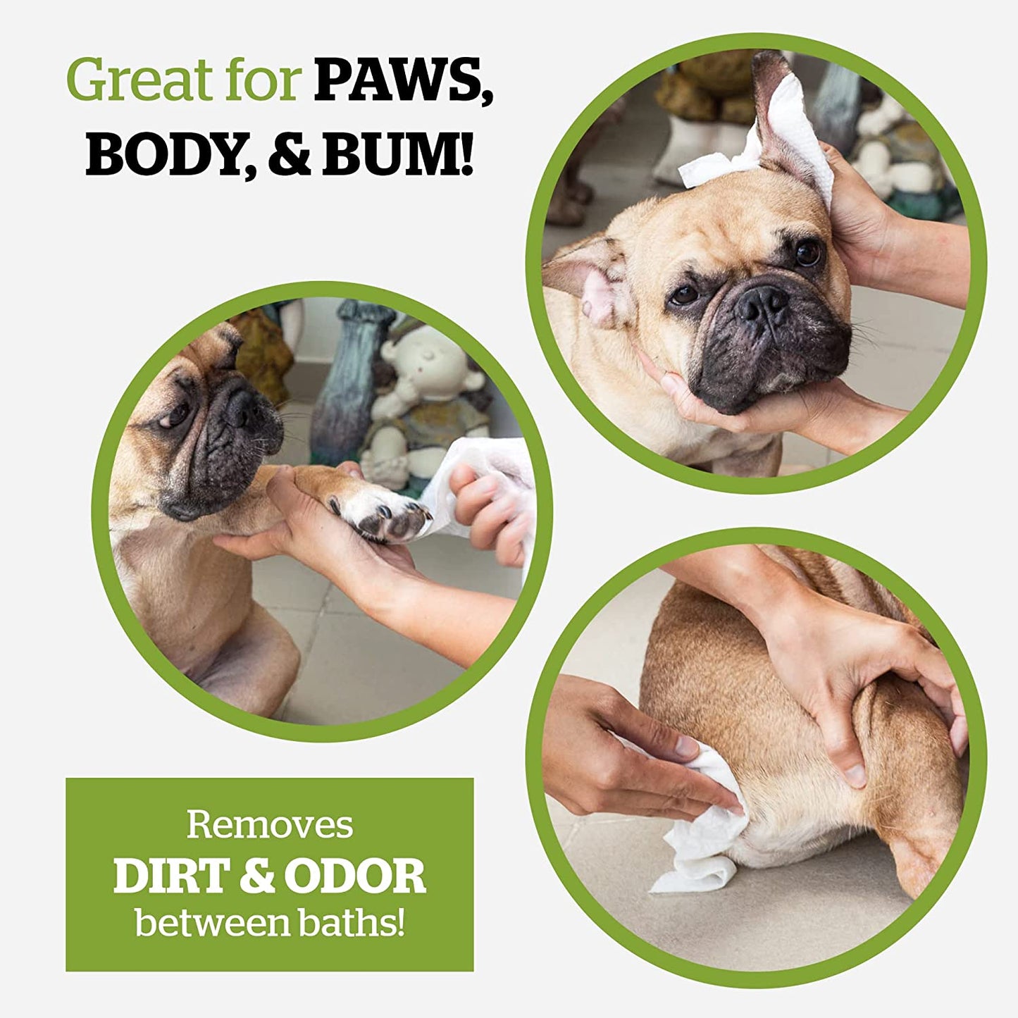 Pogi’S Dog Grooming Wipes – Hypoallergenic Pet Wipes for Paws, Body & Butt – Cleaning & Hydrating, Fragrance Free, 400-Count