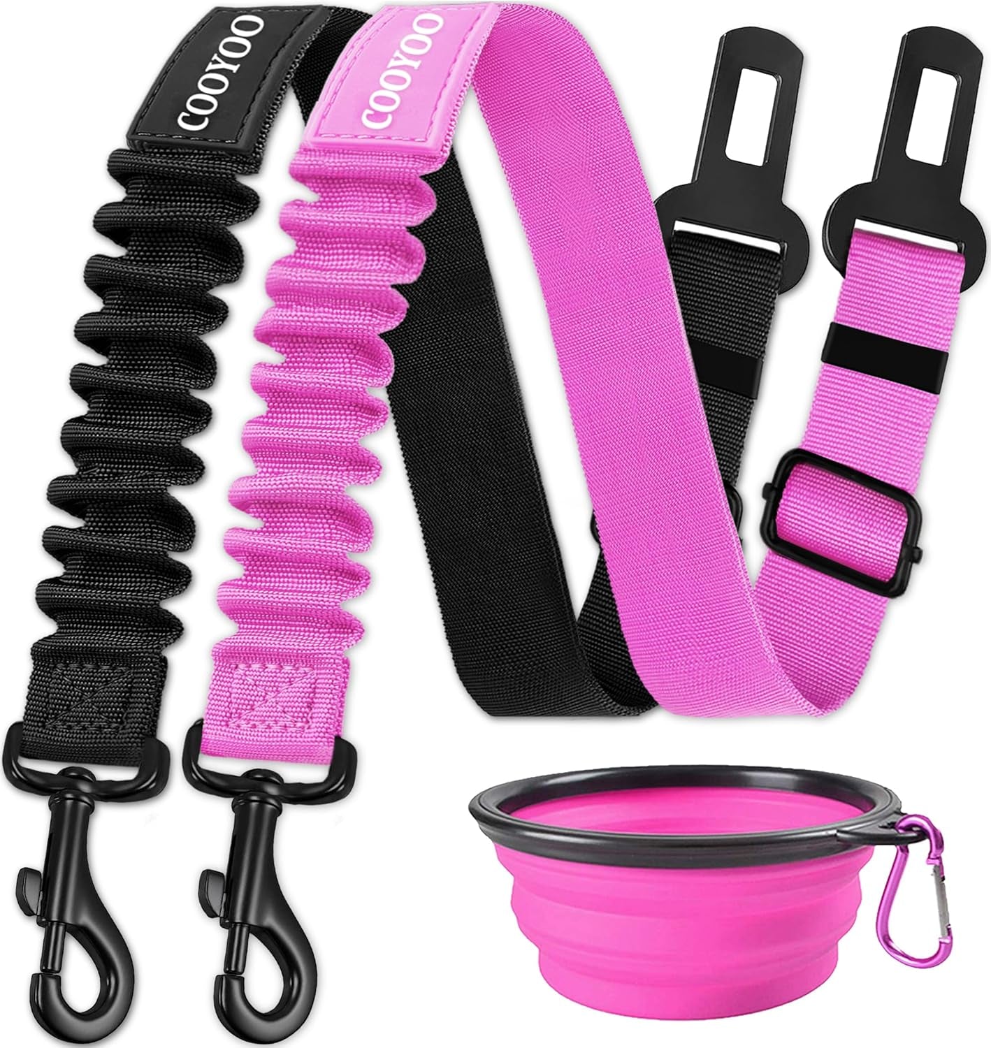 Dog Seat Belt,3 Piece Set Retractable Dog Car Adjustable Seatbelts for Vehicle Nylon Pet Safety Heavy Duty & Elastic & Durable Car Harness for Dogs