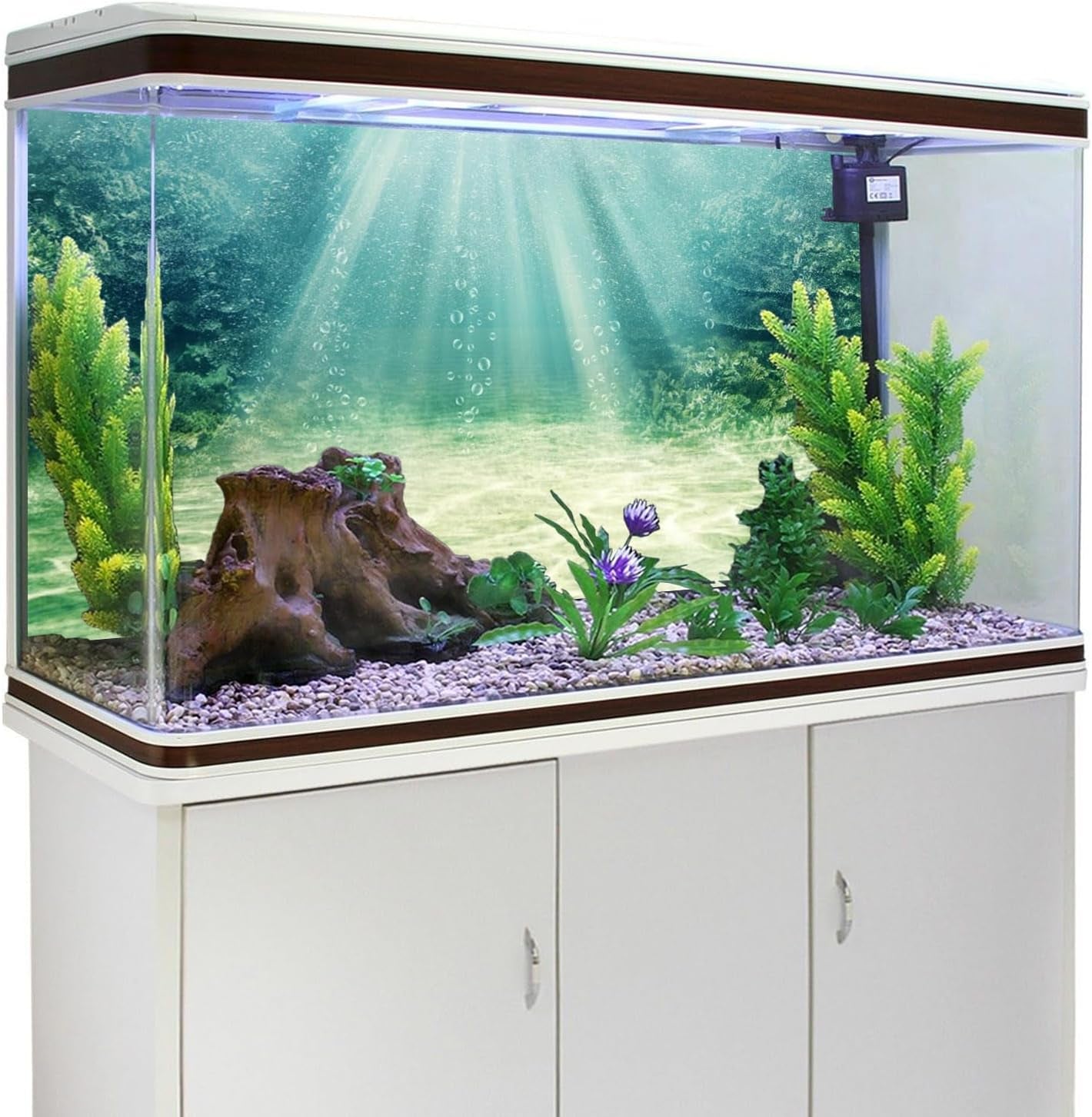 30X18 Inches Aquarium Background Aquatic Plant Bubble Underwater Ocean Floor Fish Tank Background Polyester Background