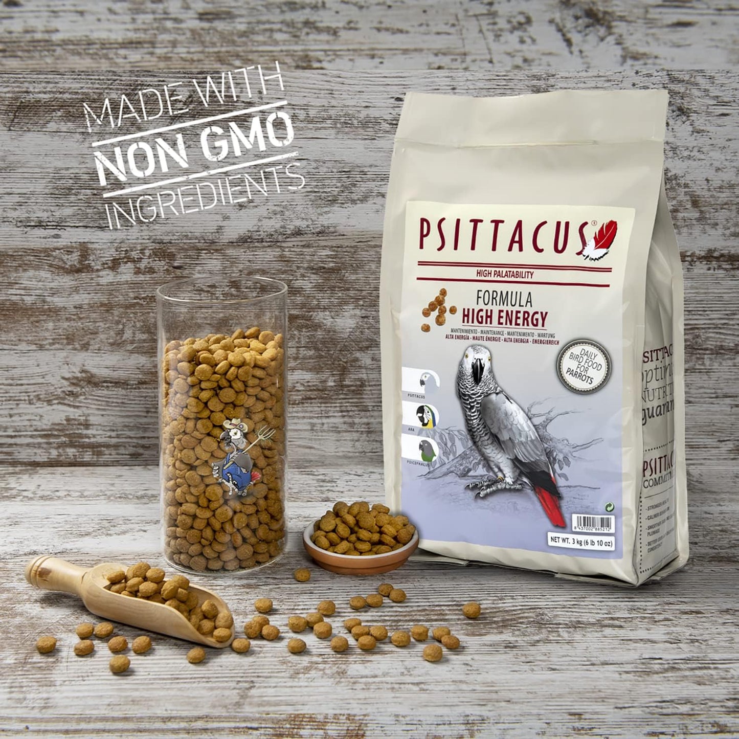 High Energy 6.6 Lb | Complete Pellet Diet for African Greys, Macaws and Other African Parrots | Premium Food for Birds, 100% No-Gmo