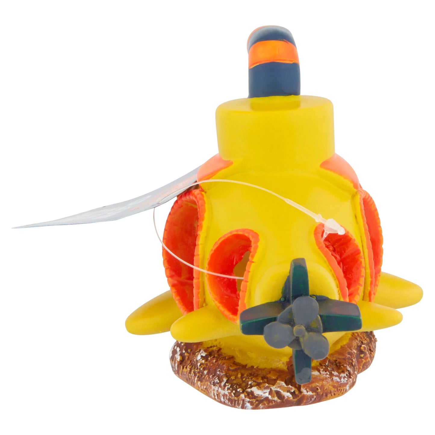 Yellow Submarine Glow in the Dark Polyresin Aquarium Ornament
