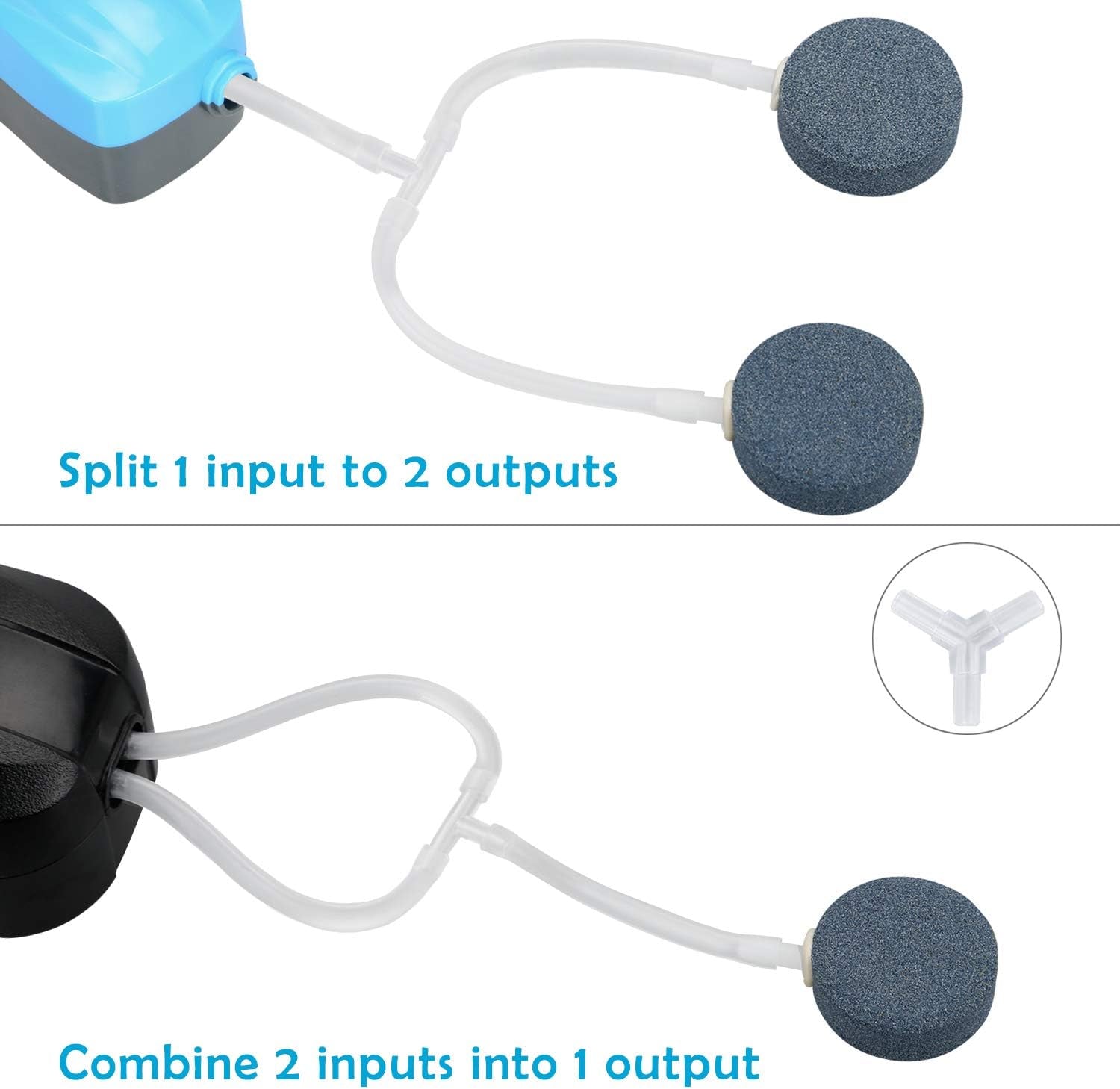 Aquarium Airline Tubing Connectors Plastic Inline Valve, Fish Tank Air Pump Connector, 40-Piece