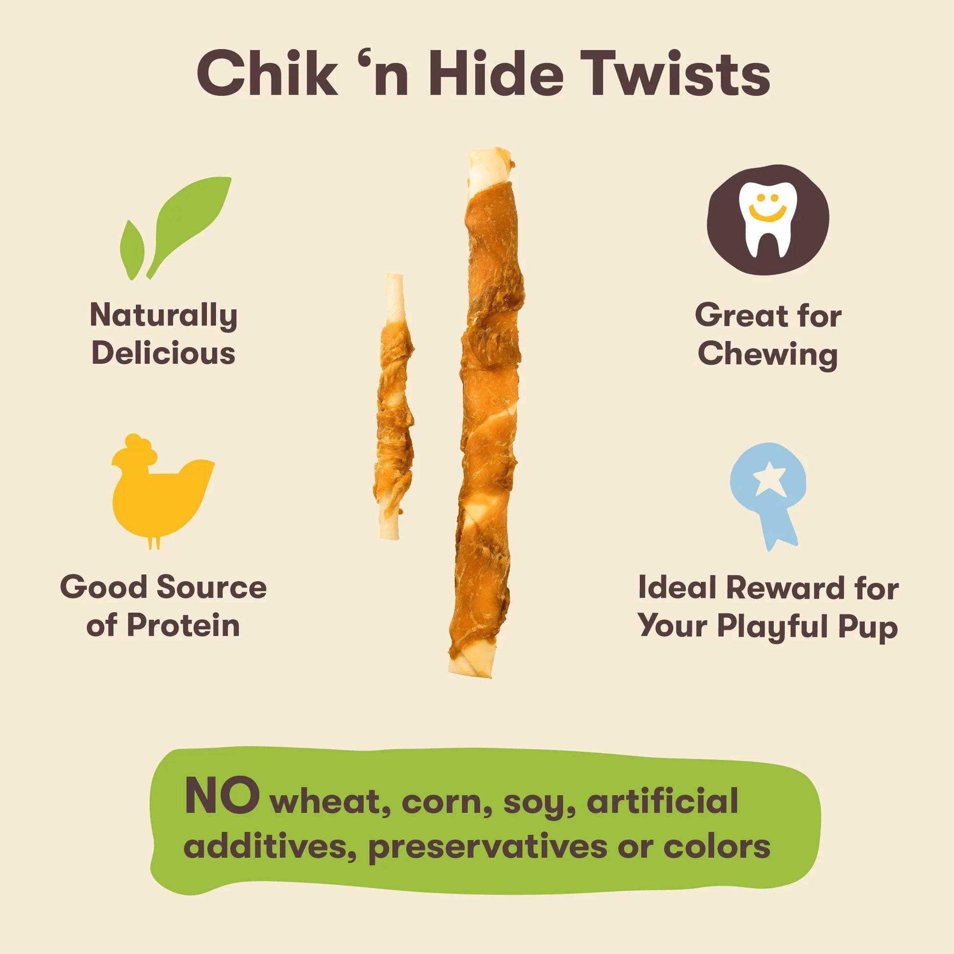 Hide Twists - Chicken Wrapped Rawhide Dog Treats - Small Twist - 1 Pound