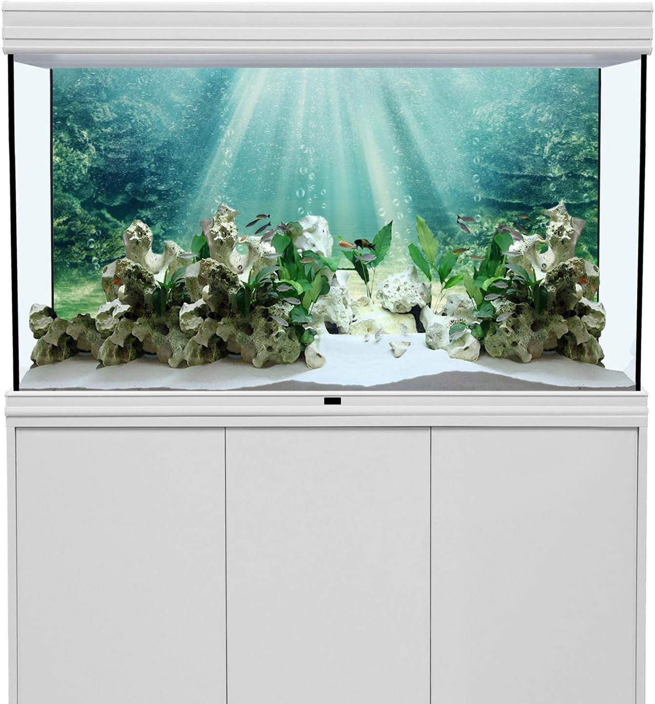 30X18 Inches Aquarium Background Aquatic Plant Bubble Underwater Ocean Floor Fish Tank Background Polyester Background