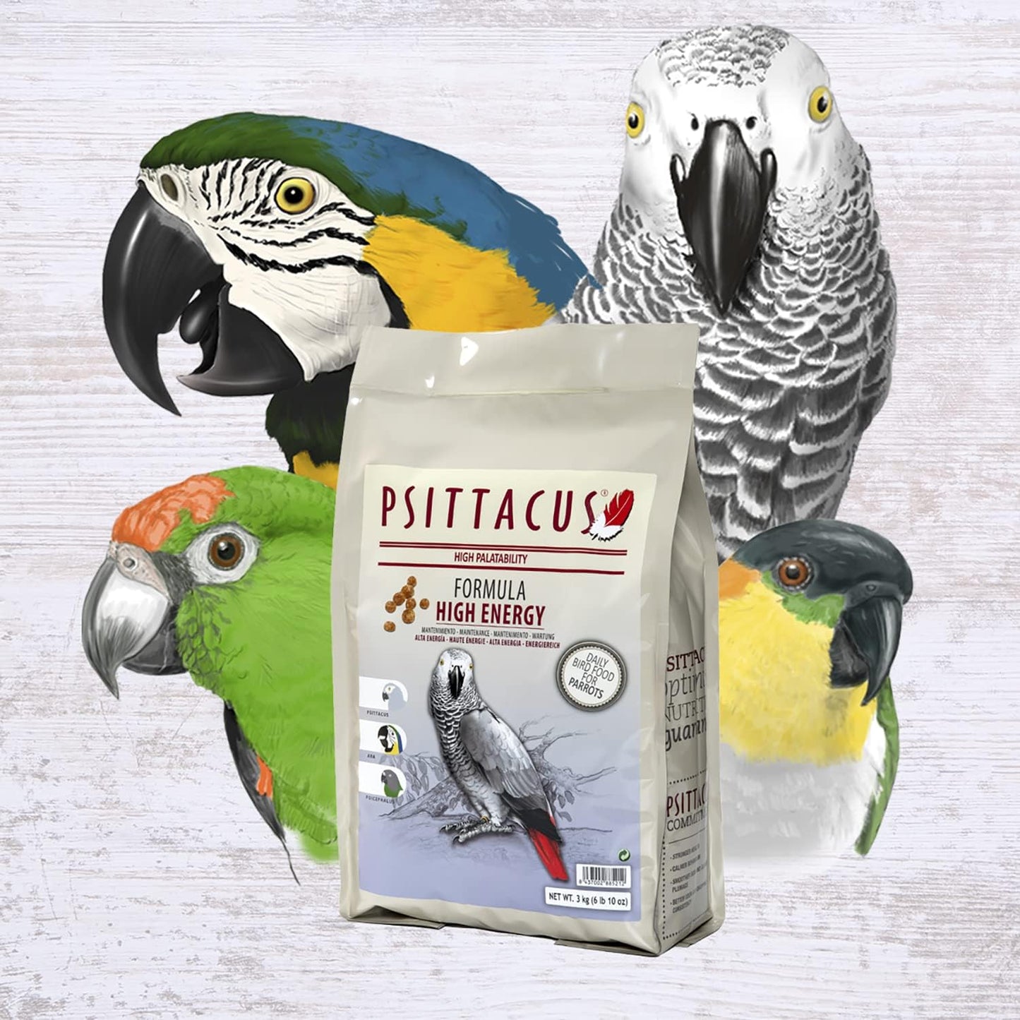 High Energy 6.6 Lb | Complete Pellet Diet for African Greys, Macaws and Other African Parrots | Premium Food for Birds, 100% No-Gmo