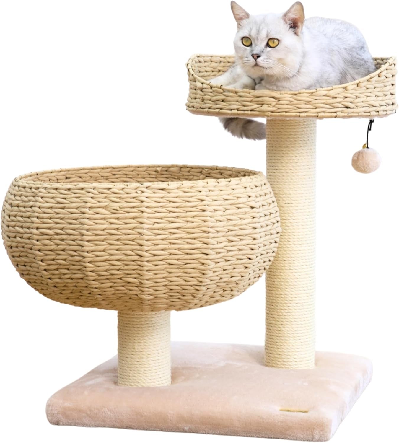 Paper Rope Natural Bowl Shaped with Perch Cat Tree