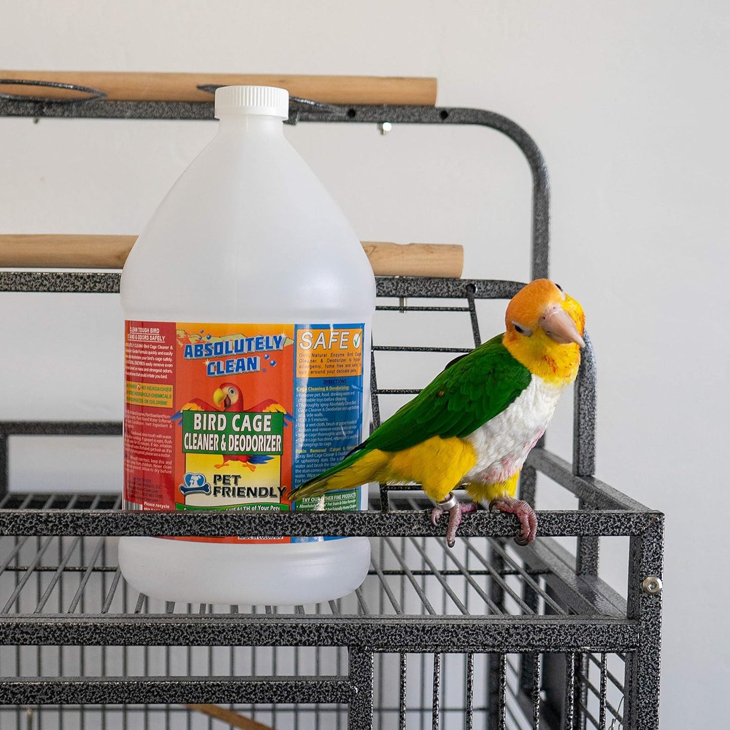 Amazing Bird Cage Cleaner and Deodorizer - Just Spray/Wipe - Safely & Easily Removes Bird Messes Quickly and Easily - Made in the US - Fragrance Free - 128Oz Gallon