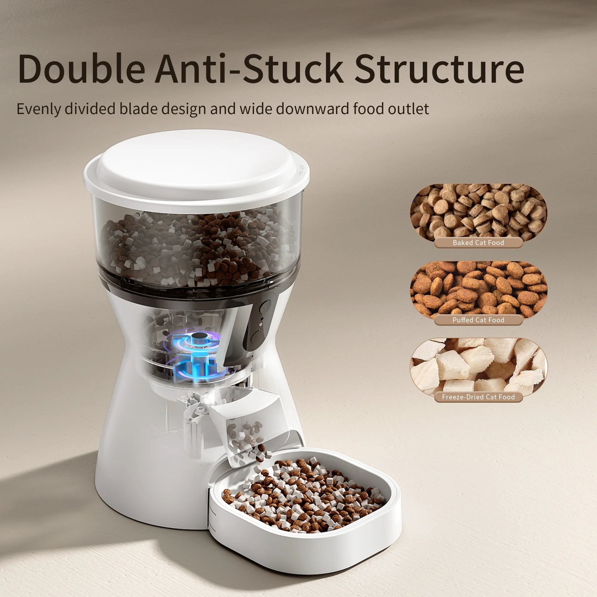 Automatic Cat Feeders Wifi, Timed Dog Feeder with 10S Dining Voice Record, 4L Cat/Dog Food Dispenser