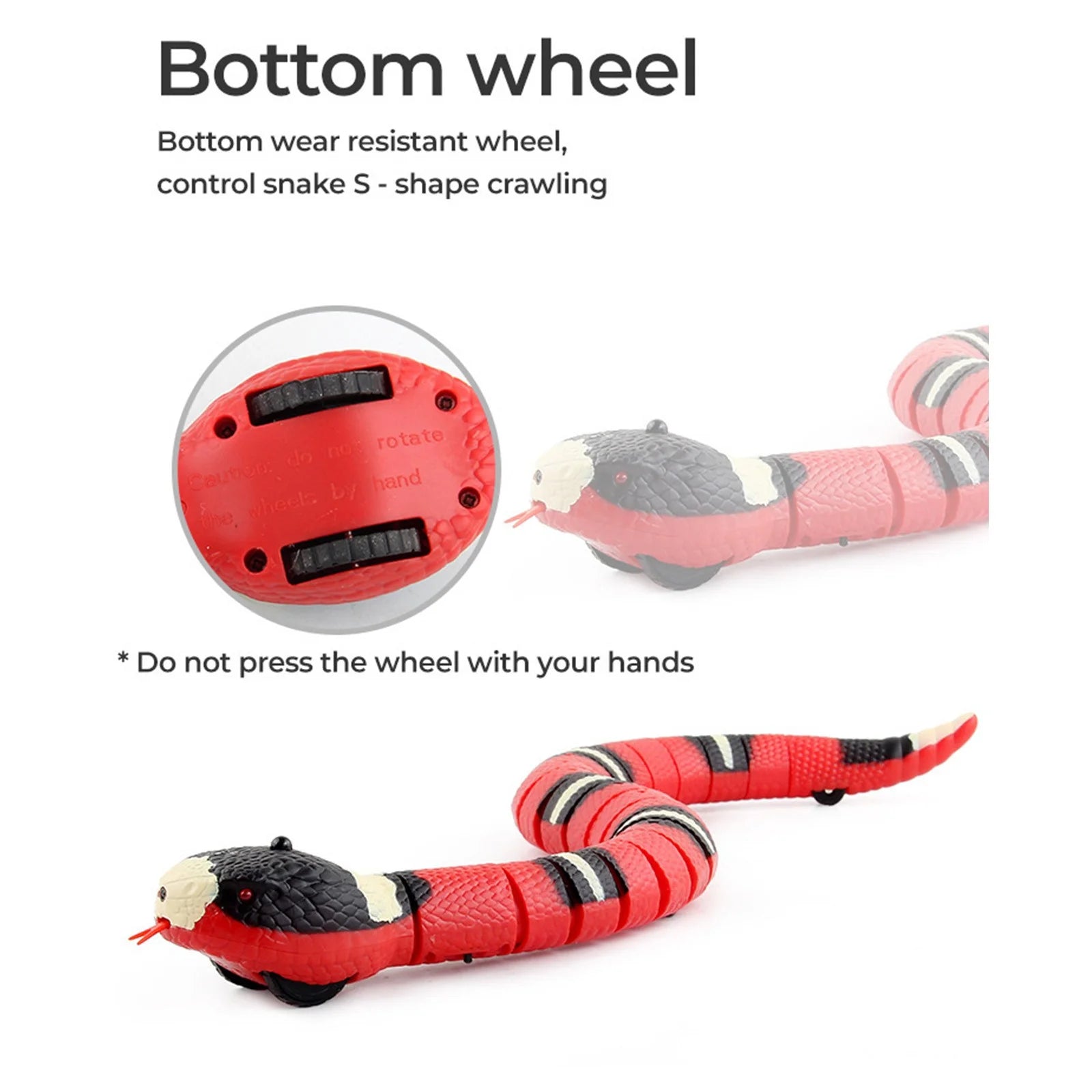 Smart Sensing Realistic Snake Toy - Interactive Fake Snake for Kids, Cats & Dogs - USB Rechargeable Electric Simulation Snake for Halloween, Christmas Xmas Gift