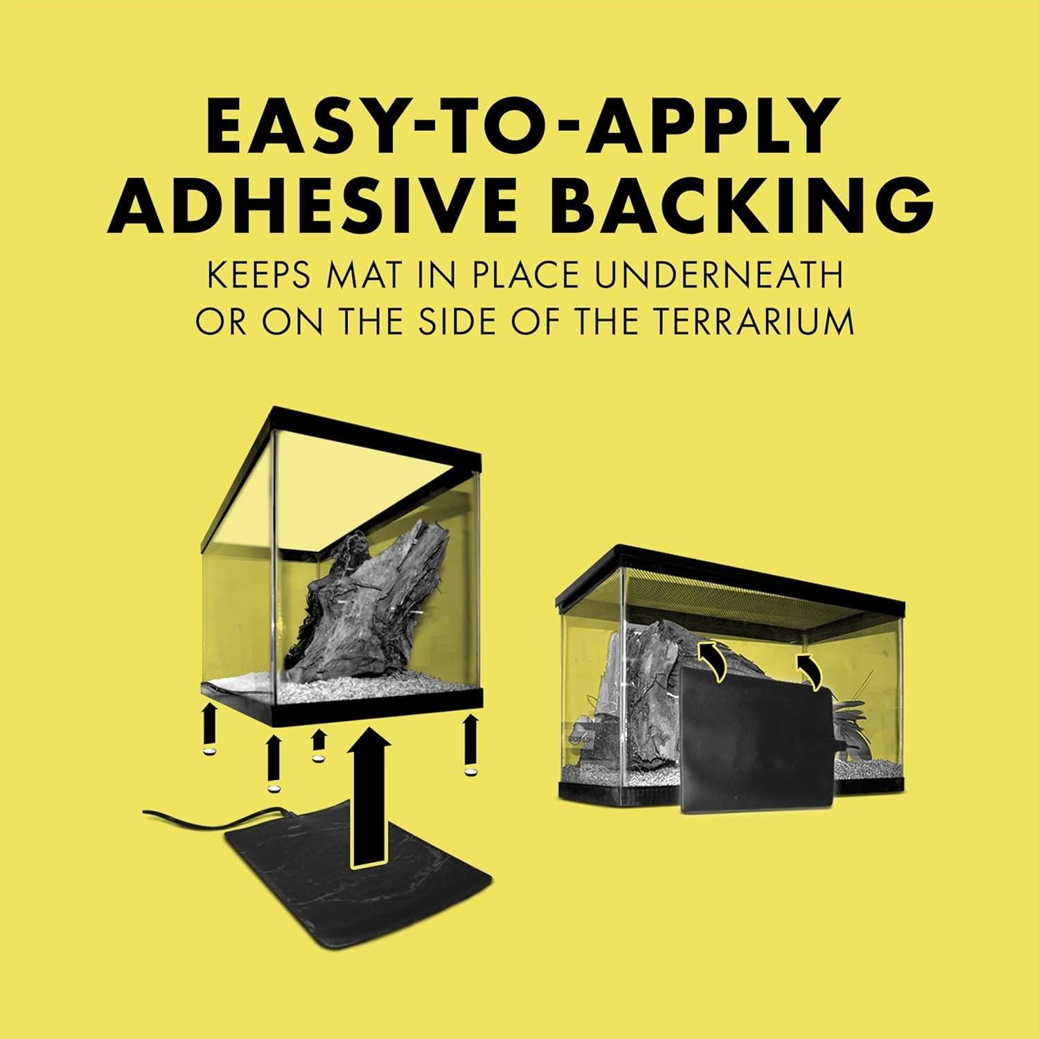 Heat Mat, Terrarium Heater for Reptiles, Snakes (Ball Pythons, Corn Snakes), Leopard Geckos, Tortoises, Amphibians and Arachnids, Medium, Fits 30-40 Gallon, 16 Watt